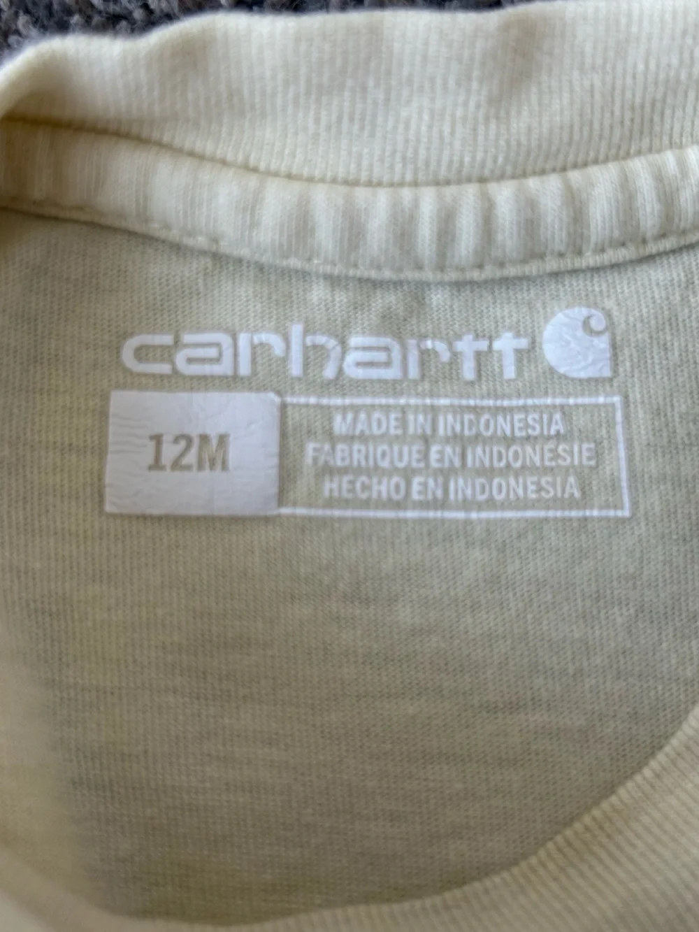 Carhartt Cream Infant Crewneck Onesie - Size 12M